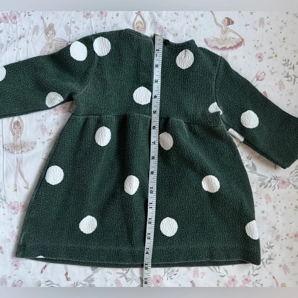 Zara Baby Emerald Green Polka Dot Dress 9–12M | Ruffle Detail Holiday